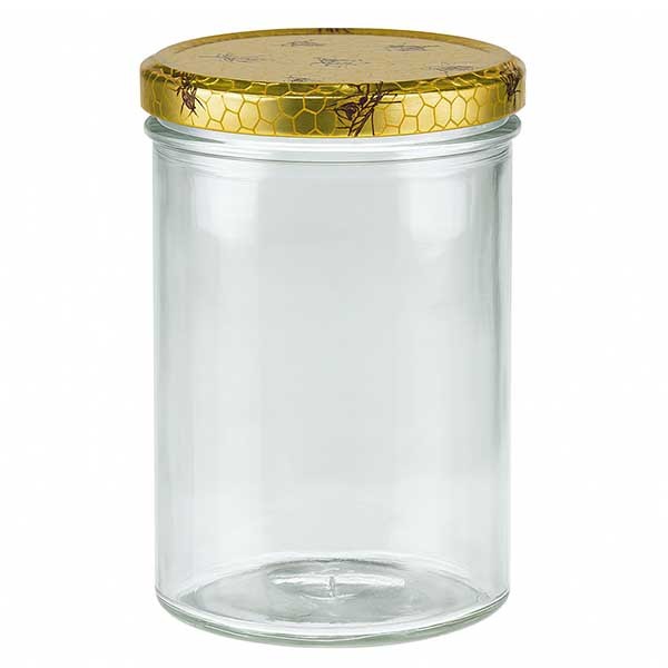 OOPTS TOYS 24 Barattoli In Vetro Per Conserve 900 Ml Con Coperchio Dorato Twist-Off Ed Etichette - Lavabili In Lavastoviglie
