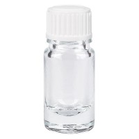 Flacone da farmacia 5 ml trasparente con tappo contagocce standard 0,8 mm colore bianco Flacone da farmacia 5 ml trasparente con tappo contagocce standard 0,8 mm colore bianco
