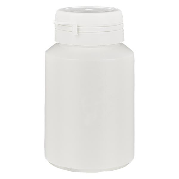 Barattolo per capsule 100 ml colore bianco con tappo Jaycap antimanomissione colore bianco