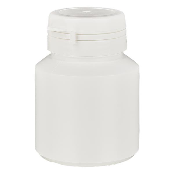 Barattolo per capsule 40 ml colore bianco con tappo Jaycap antimanomissione colore bianco