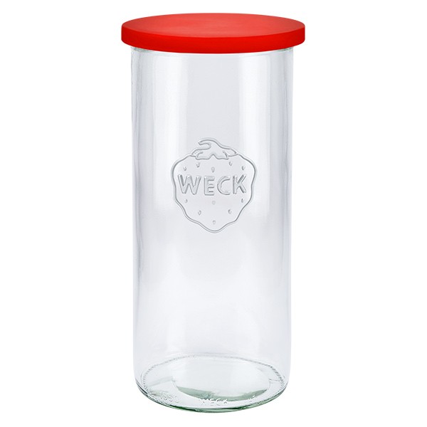 Barattolo da 1500 ml WECK con coperchio in silicone rosso