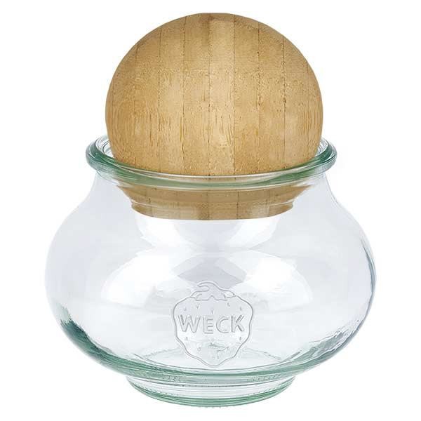 Vaso per gioielli WECK RR80 da 560 ml con sfera di legno