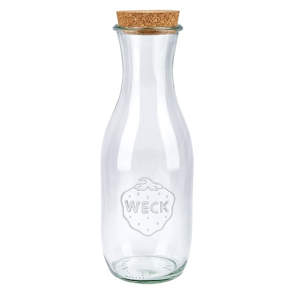 Bottiglia da 1062 ml per succo di frutta WECK RR60 con tappo in sughero naturale