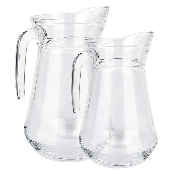 Set di caraffe in vetro France 1,0 + 1,6 litro in vetro trasparente temprato dalla Francia