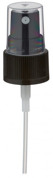 Nebulizzatore a pompa colore nero per flacone in alluminio 20 ml con tappo di protezione GCMI 20/410