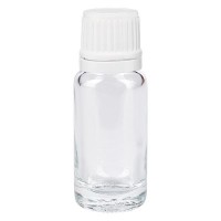 Flacone da farmacia 10 ml trasparente con tappo a vite antimanomissione colore bianco Flacone da farmacia 10 ml trasparente con tappo a vite antimanomissione colore bianco