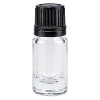 Flacone da farmacia 5 ml trasparente con tappo a vite anello salvagoccia antimanomissione colore nero Flacone da farmacia 5 ml trasparente con tappo a vite anello salvagoccia antimanomissione colore nero