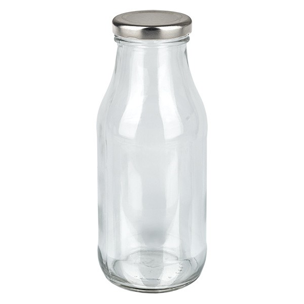 Bottiglia da 263 ml con coperchio BasicSeal argento UNiTWIST