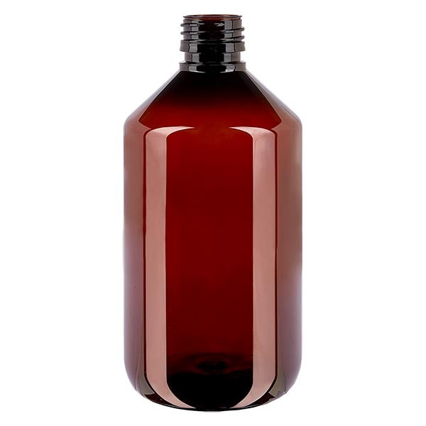 Bottiglia di medicina PET 500ml marrone (bottiglia Veral) PP28, senza tappo