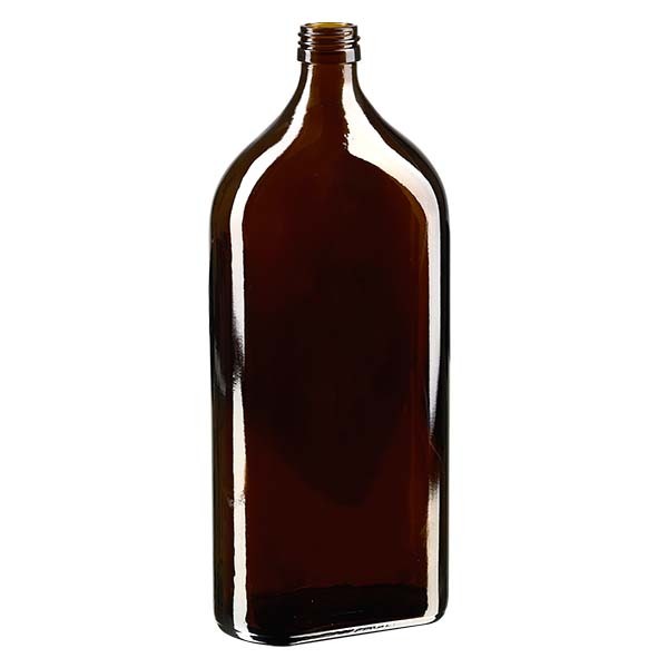 Bottiglia Meplat 1000 ml colore marrone con imboccatura PP 28