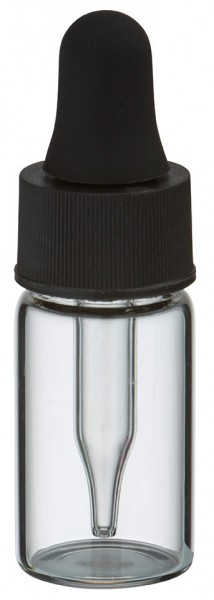 Mini flacone trasparente con pipetta UNiTWIST 3 ml colore nero/nero