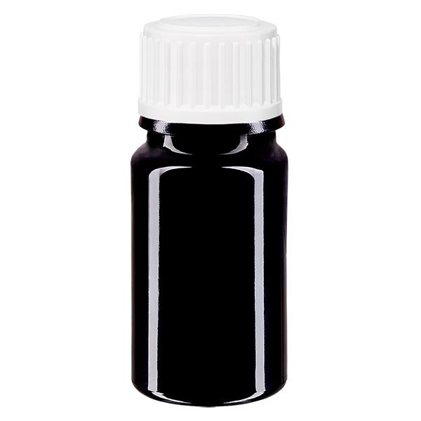 Flacone da farmacia 5 ml colore viola con tappo a vite standard colore bianco