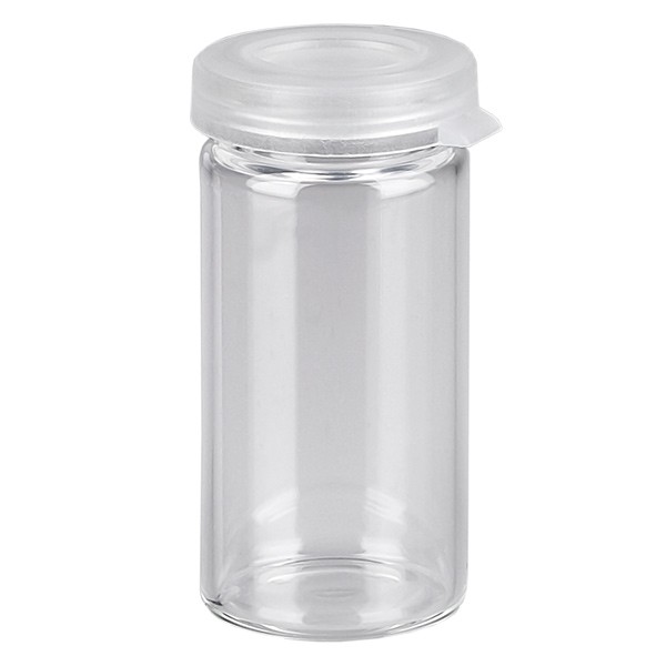 Tubetto per compresse in vetro trasparente 5 ml incl. tappo a scatto (provetta a fondo piatto)