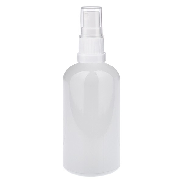 Flacone spray da 100 ml bianco/trasparente STD WhiteLine UT18/100