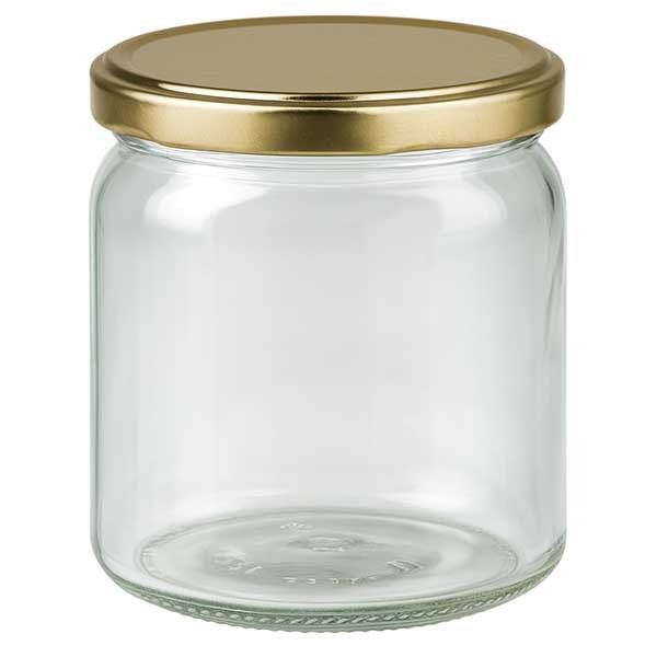 Bicchiere rotondo da 408 ml con coperchio BasicSeal oro UNiTWIST