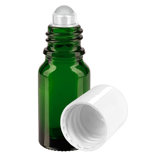 Flacone per deodorante stick in vetro verde 10 ml, roll-on vuoto